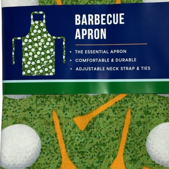 Barbecue Apron Golf Theme Adjustable Cotton Green Unisex Adult Men One Size NEW - Picture 3 of 16